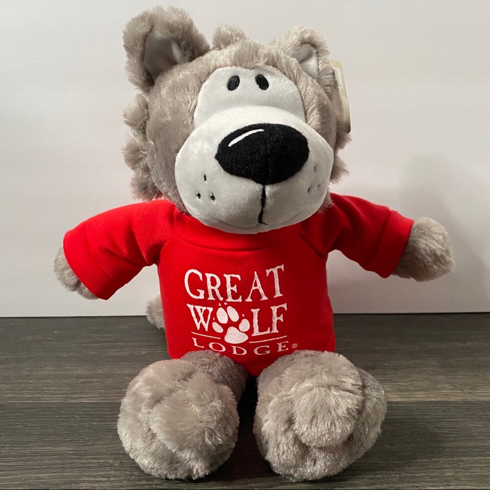 Great Wolf Lodge Wolfie Skin Plush Fiesta Red Shirt Stuffed Animal Rare 15" NEW